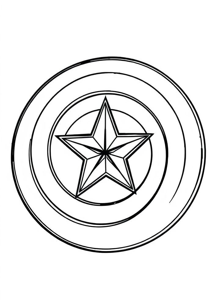 Desenho do escudo do Capitão América para colorir