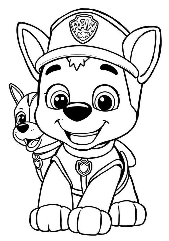 Desenho do grupo da Patrulha Canina para colorir