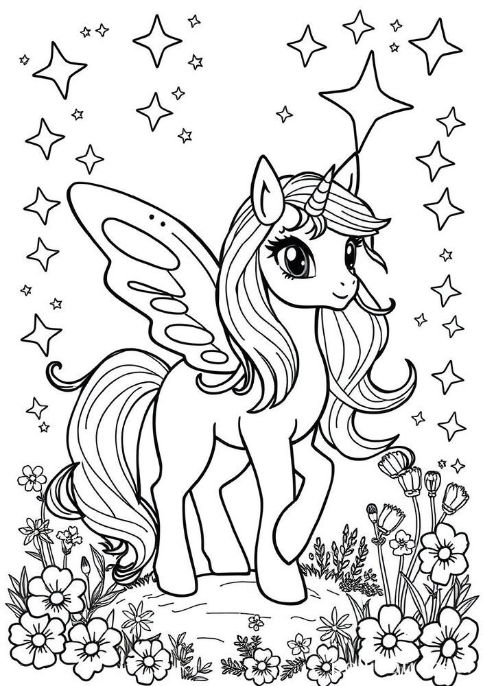 Desenho do pônei fadas para colorir