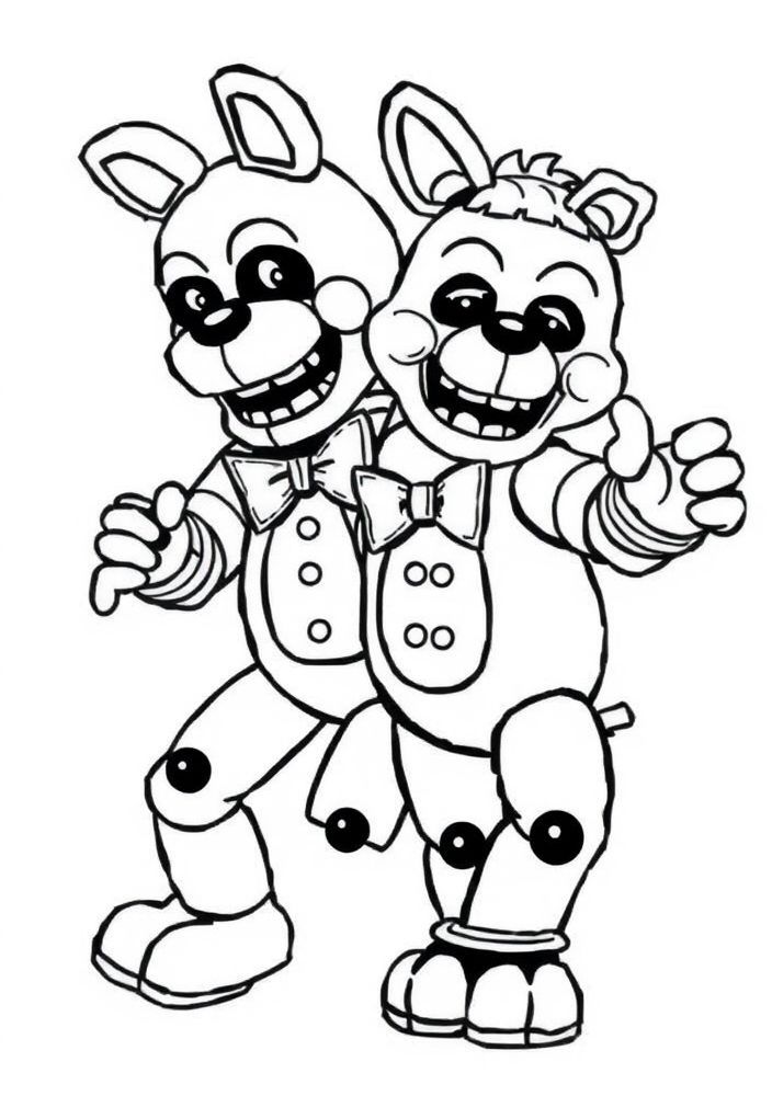 Desenho dos animatronics dançando para colorir