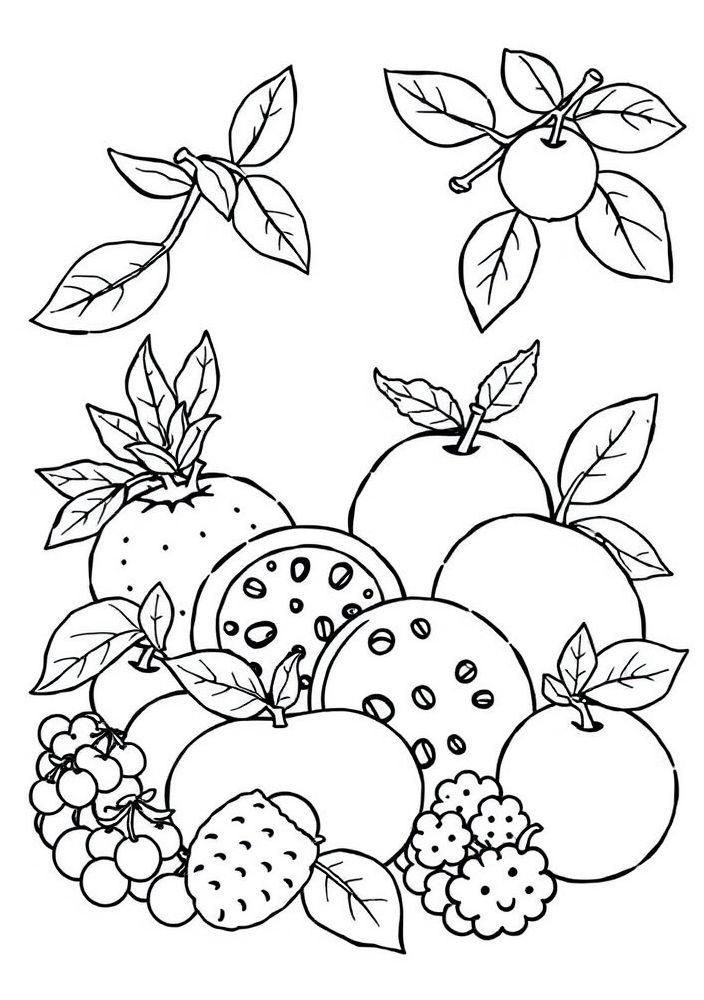 Desenho dos frutos do espírito para colorir