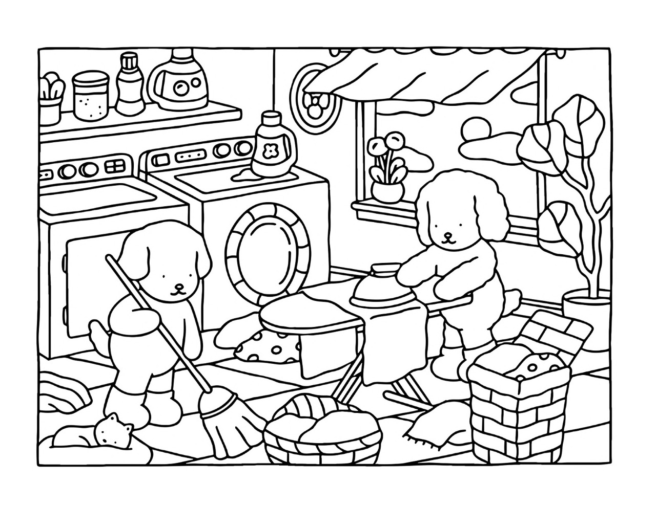 Bobbie Goods ajudando na lavanderia desenho para colorir e imprimir