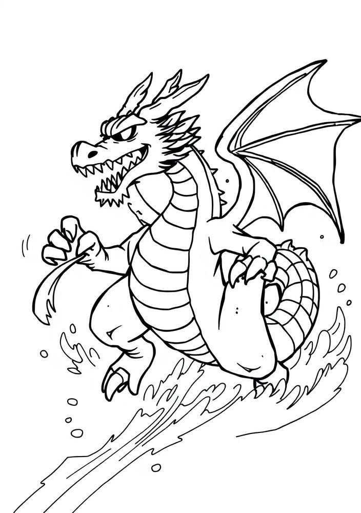 Dragão Corredor de Corrida para Colorir