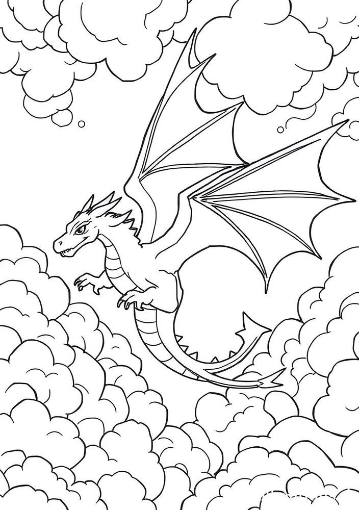 Dragão dos Ventos para Colorir