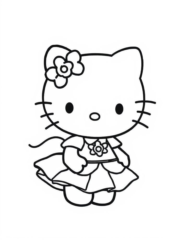 Hello Kitty como uma princesa para colorir