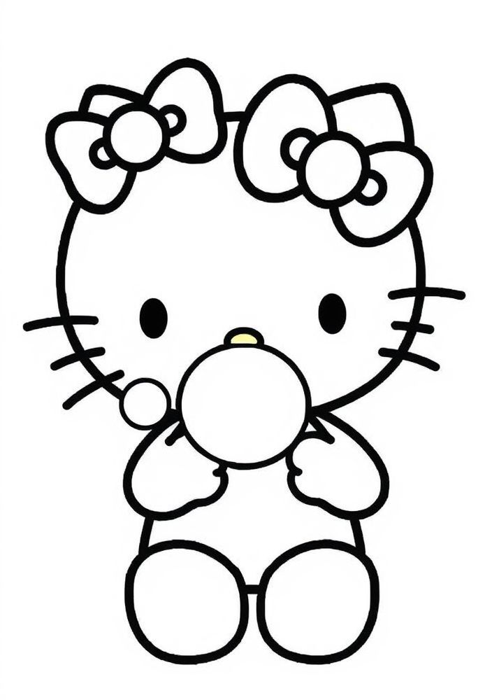 Hello Kitty fazendo bolhas de sabão para colorir