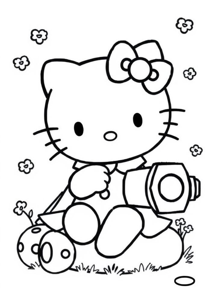 Hello Kitty se divertindo com jogos para colorir