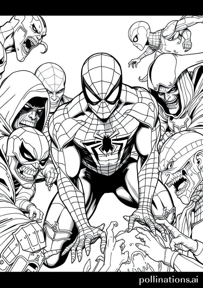 Homem-Aranha e seus Vilões para Colorir