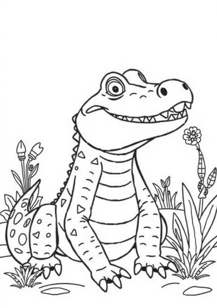 Jacaré e seus Amigos Animais para colorir