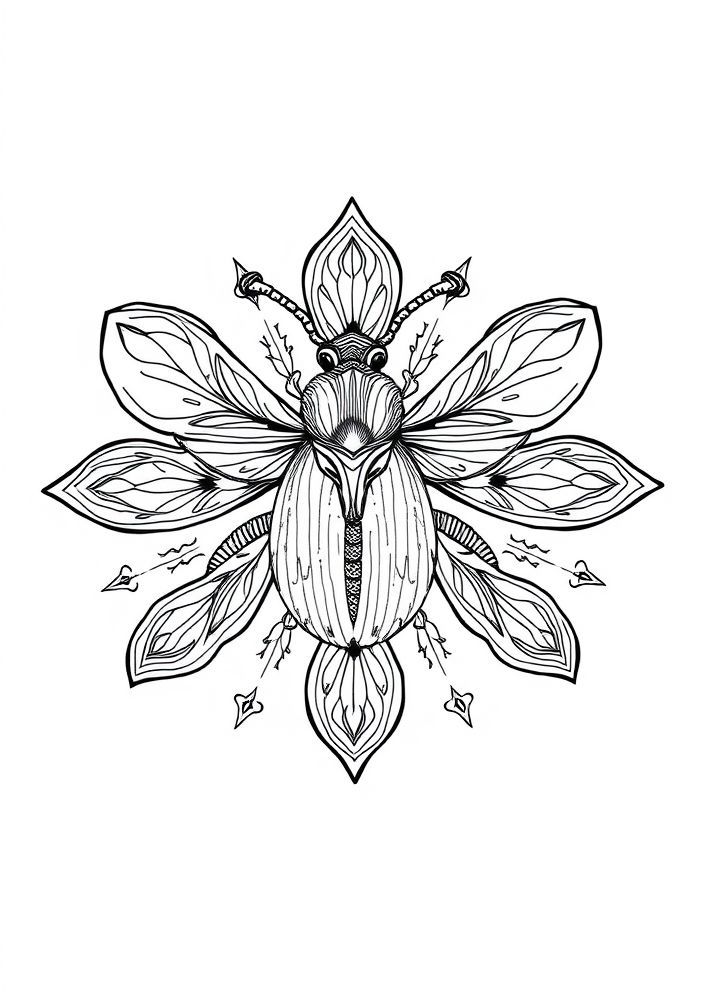 Mandala de Insetos para Colorir