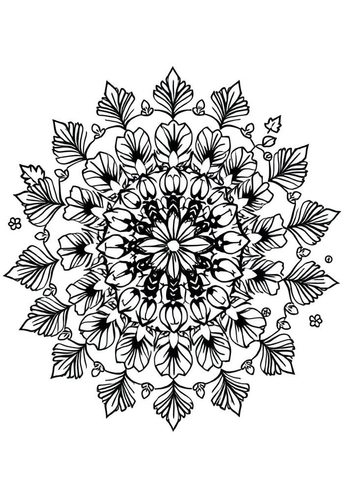 Mandala de Outono para Colorir