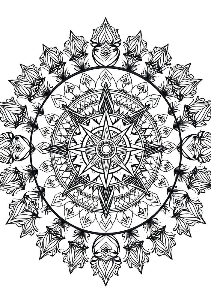 Mandala de Relógio de Sol para Colorir