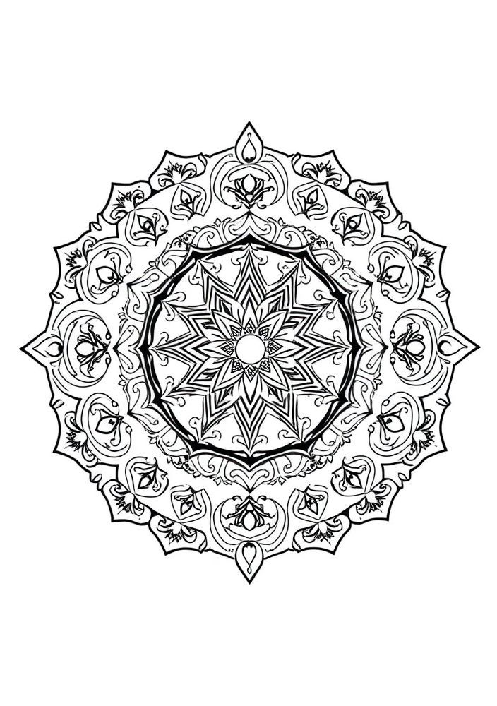 Mandalas com Elementos Celestes para Colorir