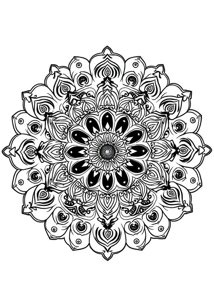 Mandalas com Formas Círculares para Colorir