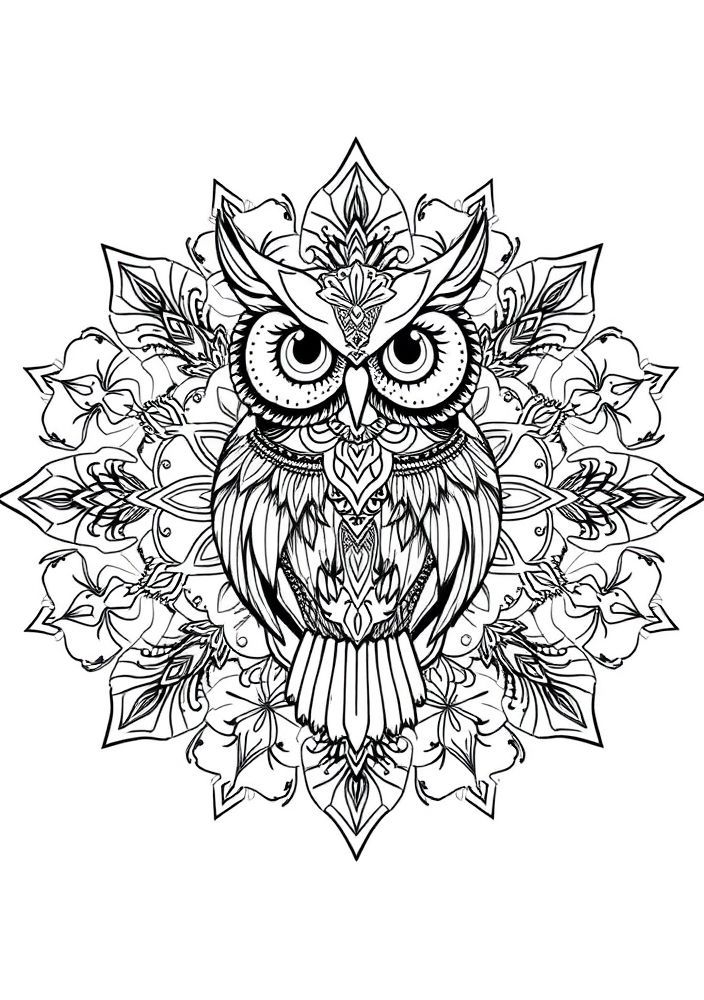 Mandalas de Coruja para colorir