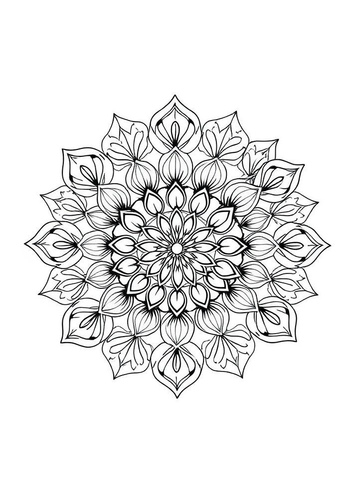 Mandalas de Espiral Floral para Colorir