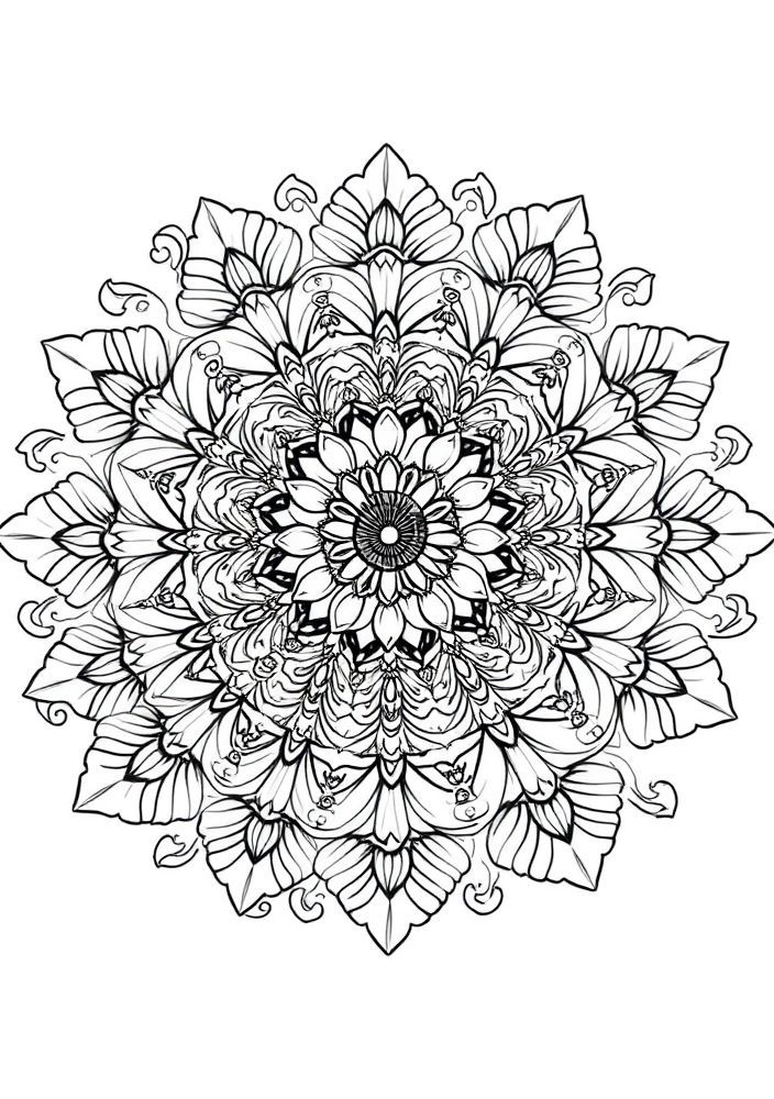 Mandalas de Espiral Floral para Colorir