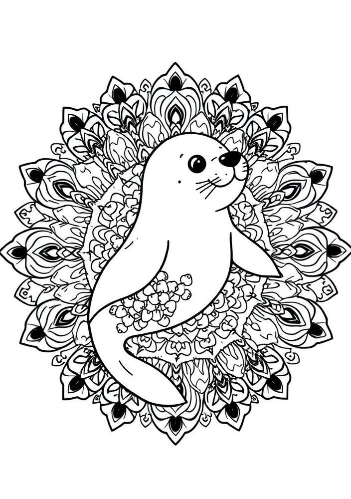 Mandalas de Foca para colorir