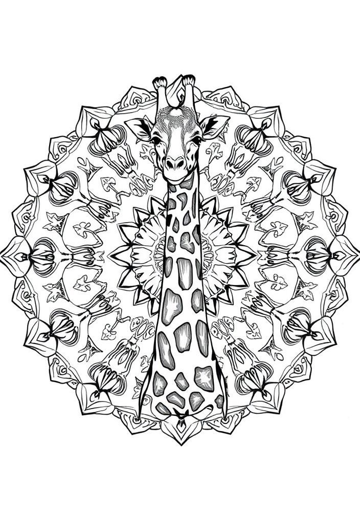 Mandalas de Girafa para Colorir
