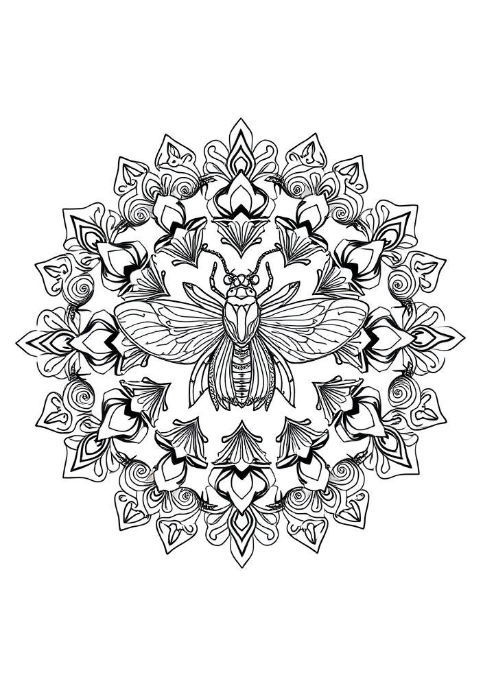 Mandalas de Insetos para Colorir
