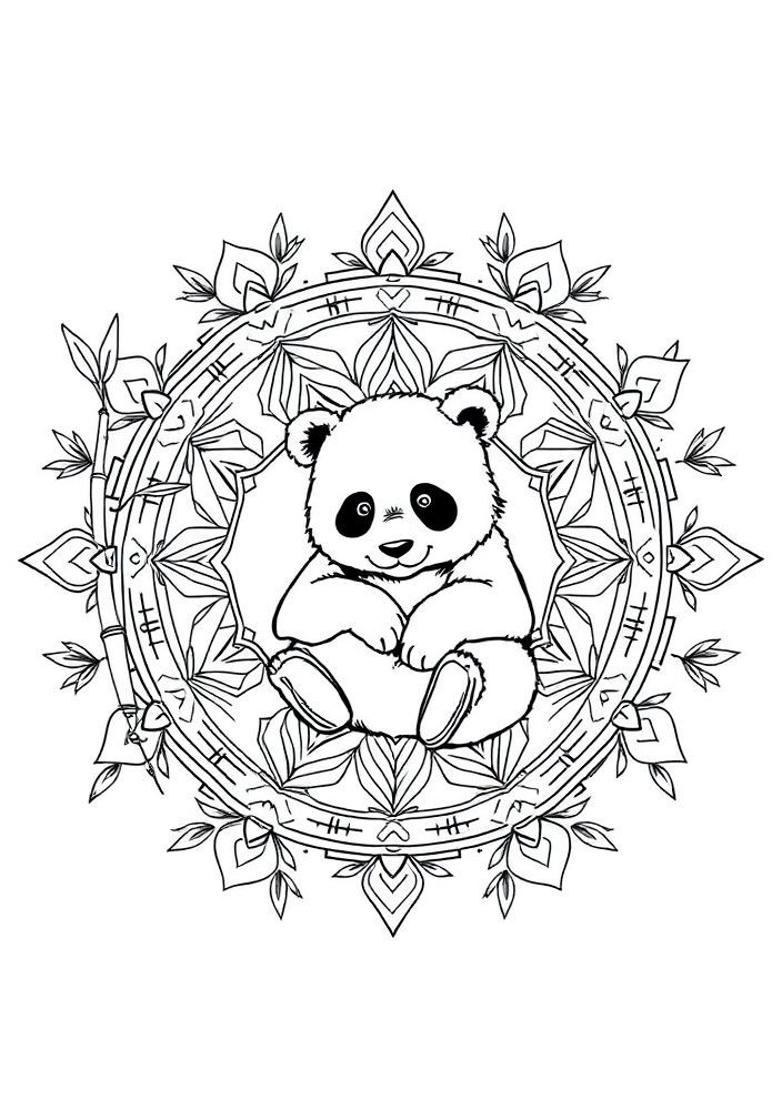 Mandalas de Panda para Colorir