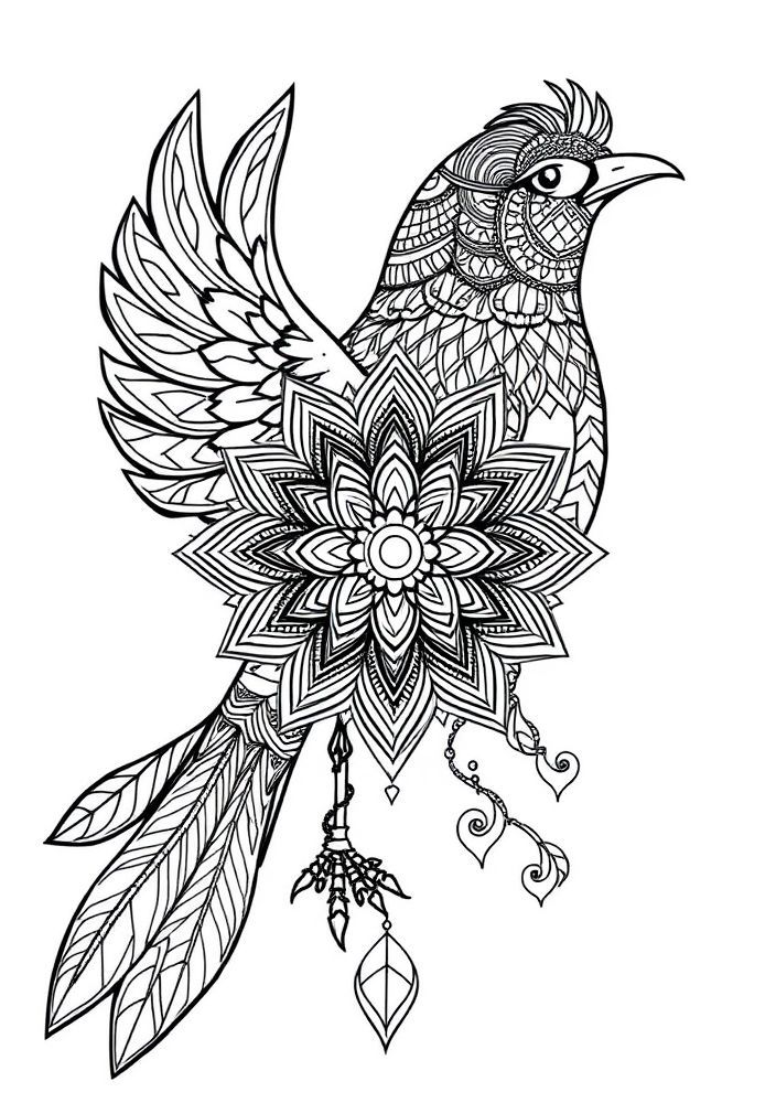 Mandalas de Pássaro para Colorir