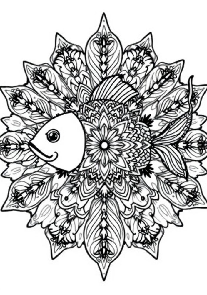 Mandalas de Peixes para Colorir