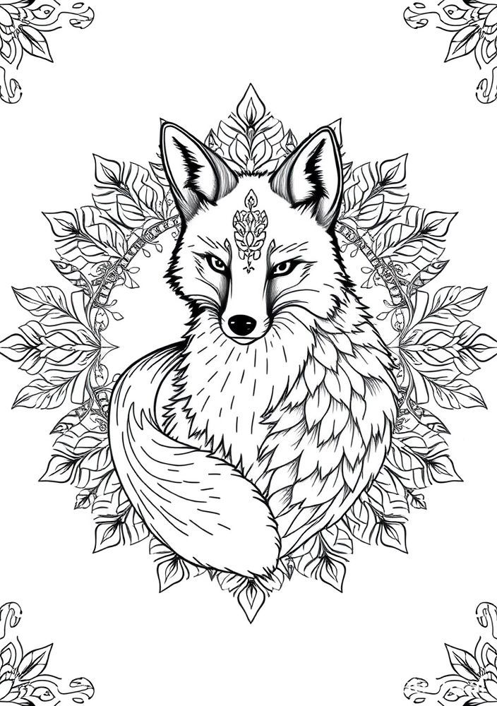 Mandalas de Raposa para colorir