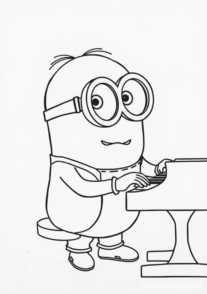Minion tocando piano para colorir
