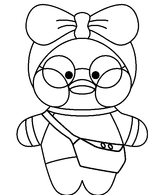 Paper Duck fofo com óculos e laço para colorir e personalizar online