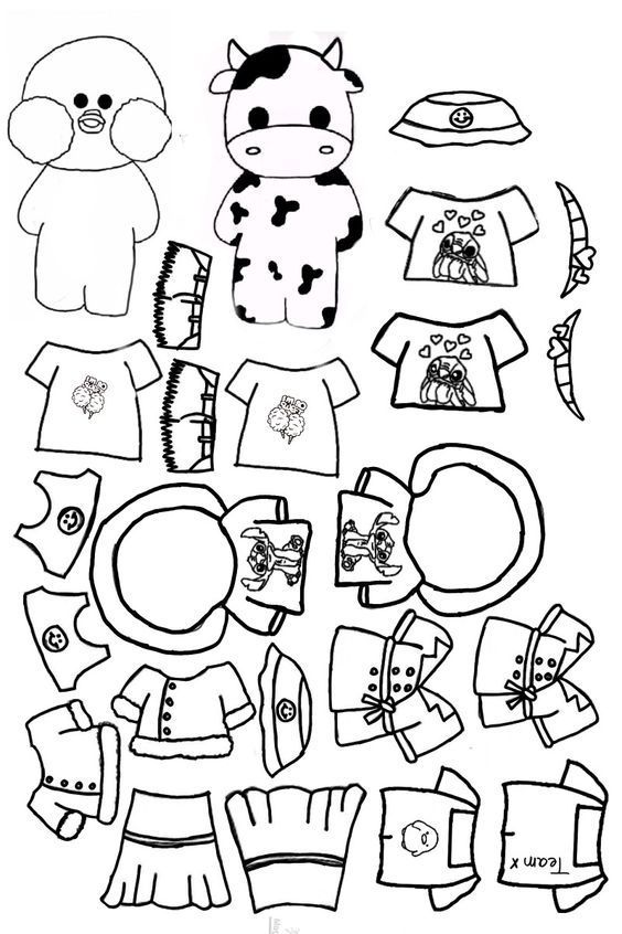 Paper Duck para Imprimir e Colorir [Roupas e Acessórios ]
