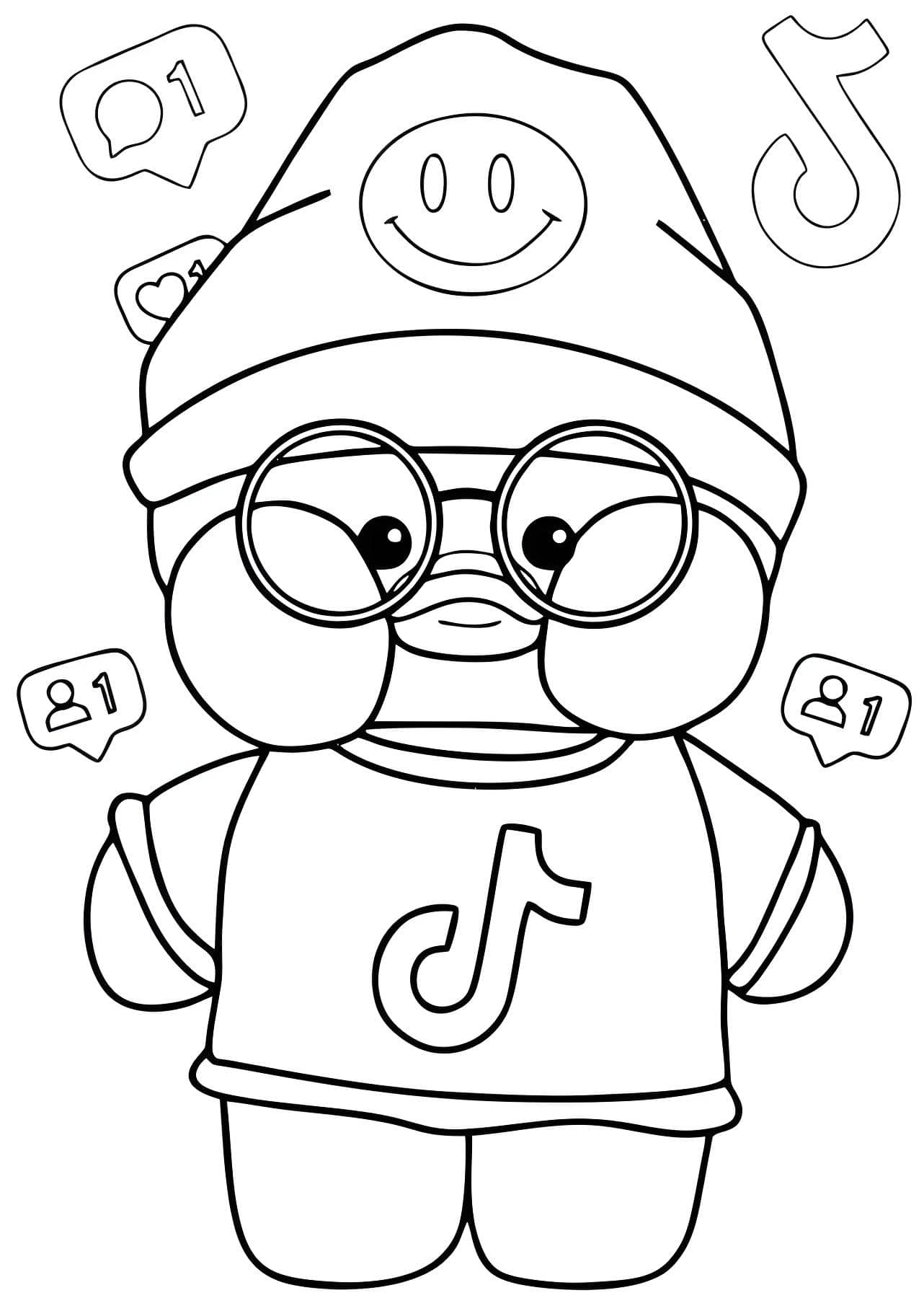 Paper Duck do TikTok com óculos e chapéu sorrindo online