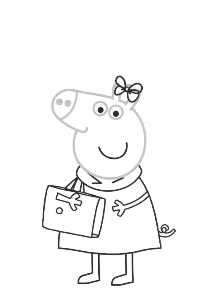 Peppa Pig na escola para colorir
