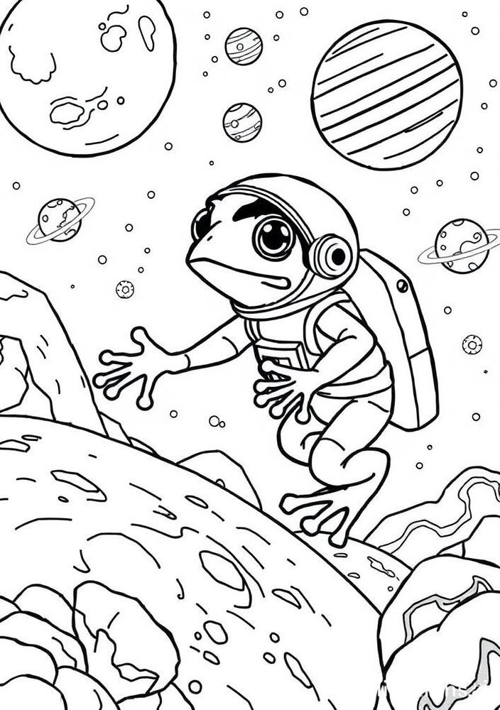Sapo astronauta colorido