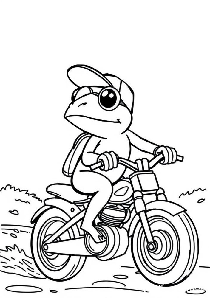 Sapo ciclista com boné