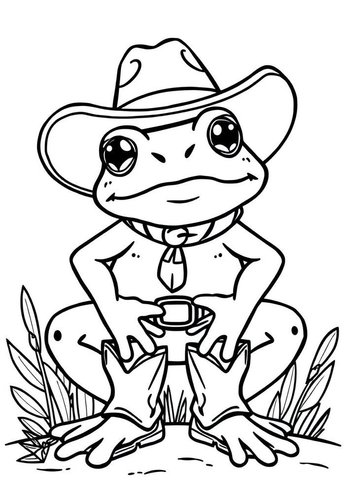 Sapo com botas de cowboy