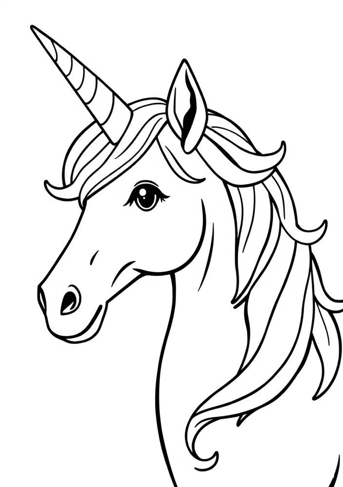 Unicórnio com chifre de arco-íris para colorir