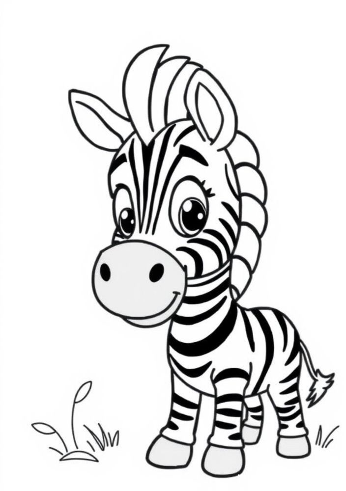 Zebra em estilo cartoon para colorir