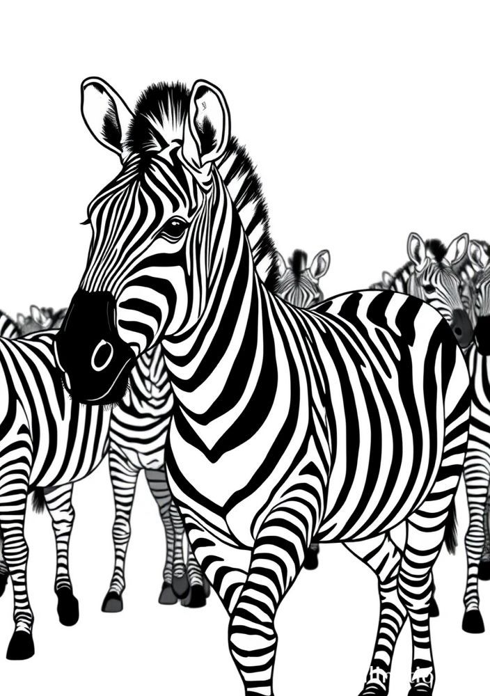 Zebra em um desfile para colorir